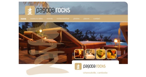 Screen shot of Pagoda Rocks home page
